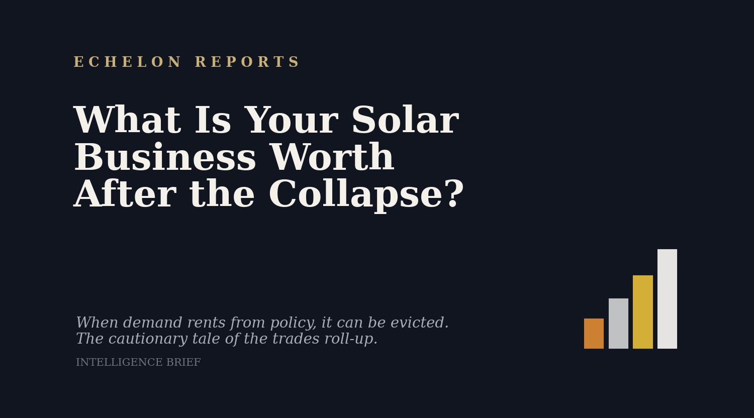 What is your solar business worth after the collapse: an Echelon Reports intelligence brief on the solar downturn