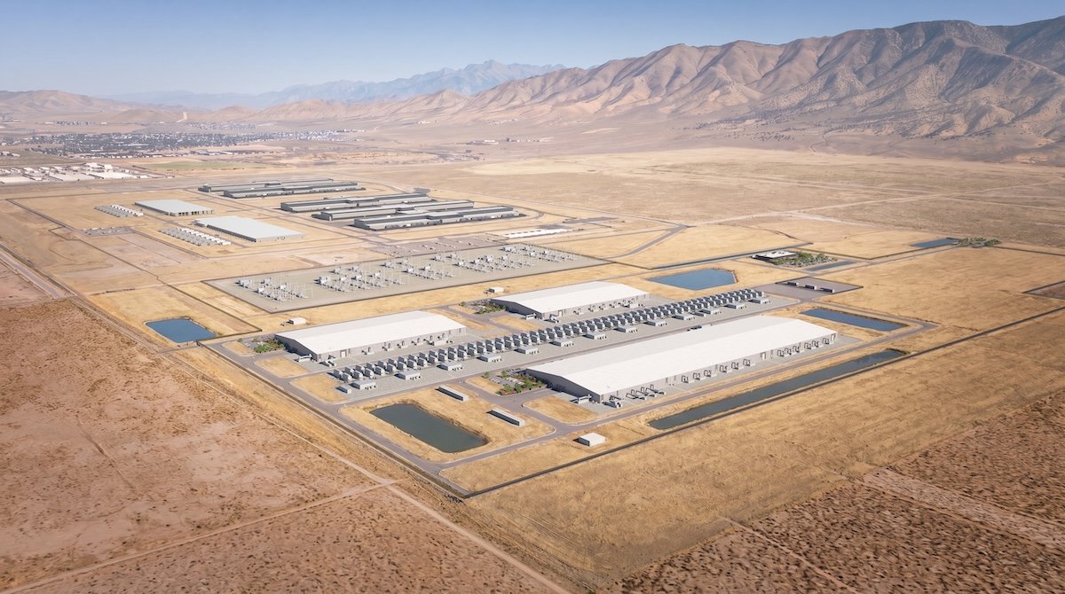 Meta's published rendering of the planned Eagle Mountain campus expansion, September 2026. Rendering, not a construction progress photograph.